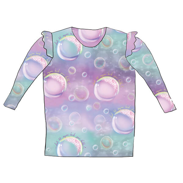 Long-sleeve-frill-top-Bubbles-Pink